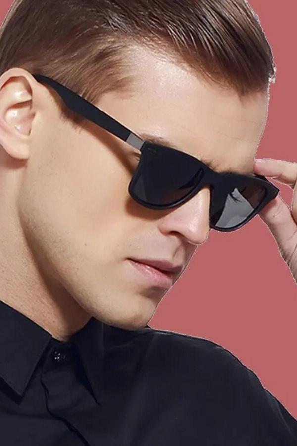 Polo55.Sport.1855 Polarize Lens Gümüş Çivi Detaylı Wayfarer Erkek Güneş Gözlüğü - Image 1