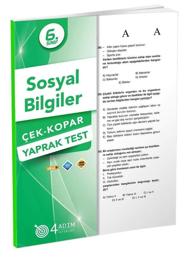 6. Sınıf Sosyal Bilgiler Yaprak Test - 4 Adım Yayınları - Image 1