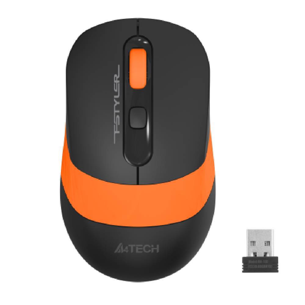 A4 TECH FG10 (Turuncu) FSTYLER 2,4Ghz Kablosuz Optik Mouse, 10-15Metre, 4 Buton, Nano Alıcı - Image 1