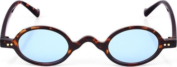 Polo55.Sport.1855 Leopar Çerçeveli Mavi Camlı Minimal Retro Unisex Güneş Gözlüğü - Image 1