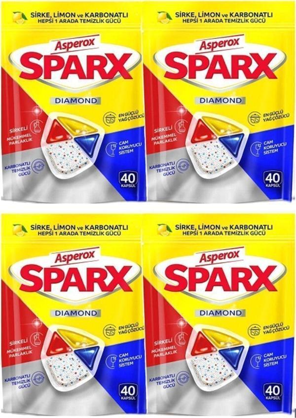 Asperox Sparx Diamond Bulaşık Makinesi Kapsülü 40'Lı X 4 Adet - Image 1
