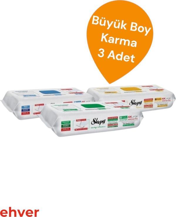 Sleepy 3'Lü Easy Clean Mopa Uyumlu Karma Yer Temizlik Havlusu (150 Yaprak) - Image 1