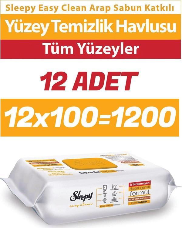 Sleepy Arap Sabun Katkılı Yüzey Temizlik Havlusu 12 X 100 'Lü 1200 Yaprak - Image 1