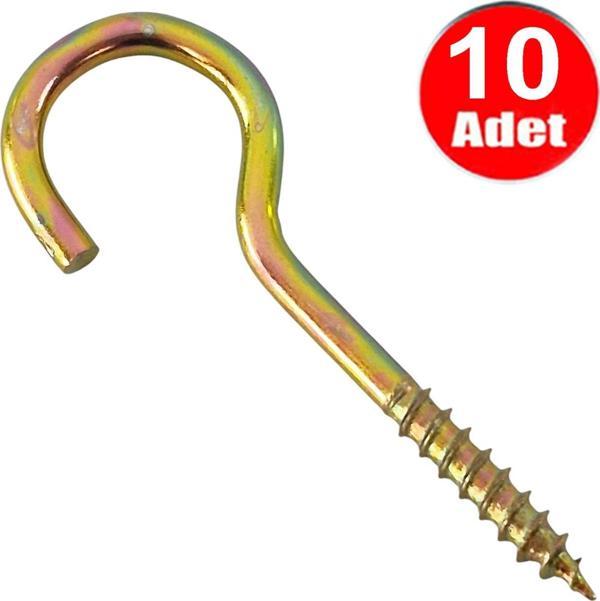 Piton 23*150 Çengel 9cm Vidalı Askı Eğri Se Demir Duy Kanca -10 Adet - Image 1