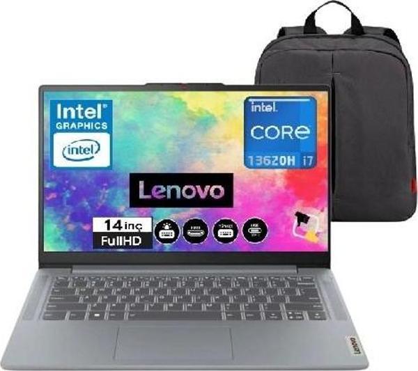 Ideapad Slim 3 Intel Core I7-13620H 16GB 512GB SSD Windows 11 Pro 14'' Taşınabilir Bilgisayar 83EL005ATR Snertech Çantal - Image 1