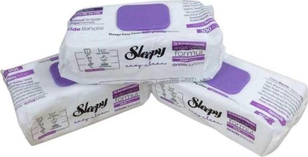 Sleepy Yüzey Temizlik Islak Havlu 3 Paket 300 Adet (Orkide Bahçesi ) - Image 1