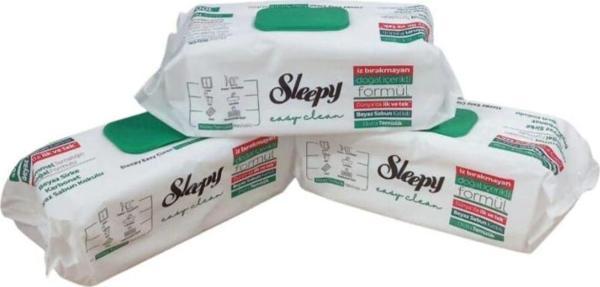 Sleepy Yüzey Temizlik Islak Havlu 3Paket 300 Adet (Beyaz Sabun) Kokulu - Image 1