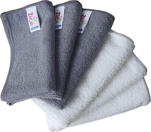 İntermop Ziron Mikrofiber Temizlik Bezi 40X40 Cm 6 Adet Gri - Beyaz - Image 1