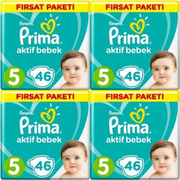 Prima Aktif Bebek 5 Numara Fırsat Paketi 46 X 4=184 Adet - Image 1