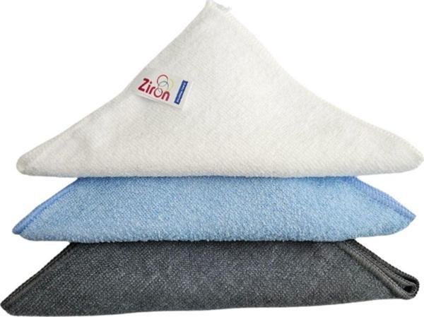 Ziron Mikrofiber Temizlik Bezi 40X40 Cm 3 Adet Gri Beyaz Mavi - Image 1