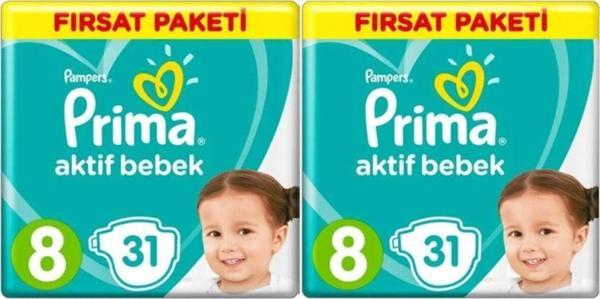 Prima Bebek Bezi 8 Beden 17+Kg 31 Li 2 Paket 62 Adet - Image 1