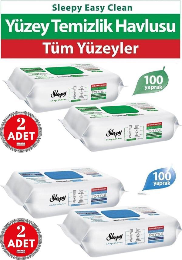 Sleepy Easy Clean Yüzey Temizlik Beyaz Sabun Katkılı 2X100+Çamaşır Suyu Katkılı 2X100 - Image 1
