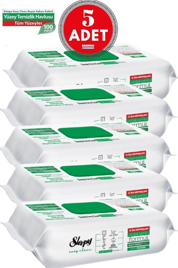 Sleepy Easy Clean Yüzey Temizlik Havlusu 100 X 5 Adet ( 500 Yaprak) - Image 1