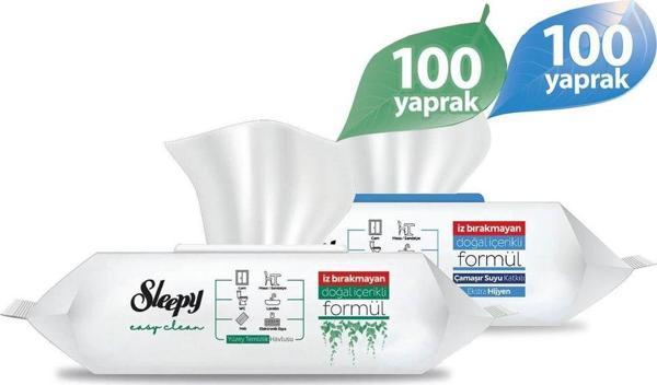 Sleepy Easy Clean Yüzey Temizlik Havlusu Beyaz Sabun + Çamaşır Suyu Katkılı 100'Lü - Image 1