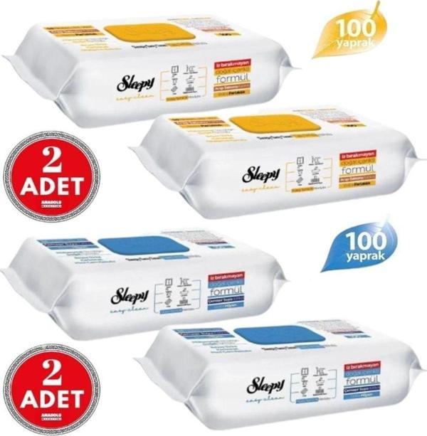 Sleepy 2 Adet Arap Sabun Katkılı+2 Adet Çamaşır Suyu Katkılı Temizlik Havlusu - Image 1
