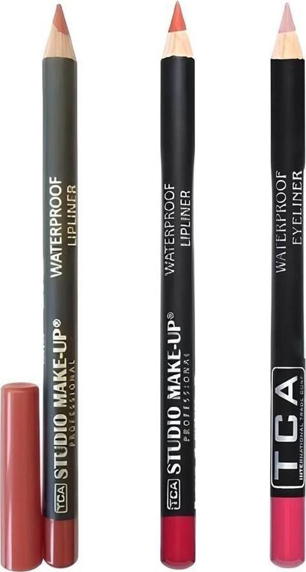 Tca Studio Make-Up 3 Farklı Renk Waterproof Lipliner Dudak Kalemi - Image 1