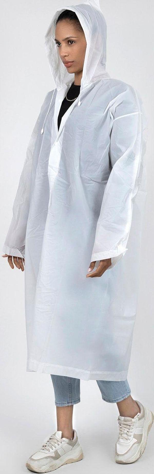 Polo55.Sport.1855 Beyaz Kapüşonlu Çıtçıtlı Yağmurluk Ve Rüzgarlık - Image 1