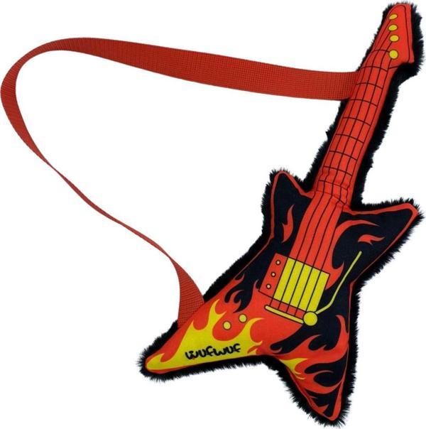 Havhav Gitar Şekilli Peluş Ve Sesli Köpek Oyuncağı Köpek At Getir Oyunu Için Güvenli Köpek Oyuncakları - Image 1