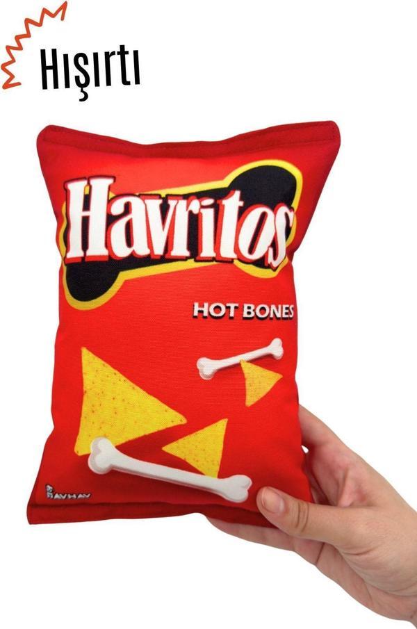 Havhav Havritos Peluş Cips Hışırtı Sesli Köpek Oyuncağı Cips Şeklinde Ses Çıkaran Köpek Oyun Arkadaşı - Image 1