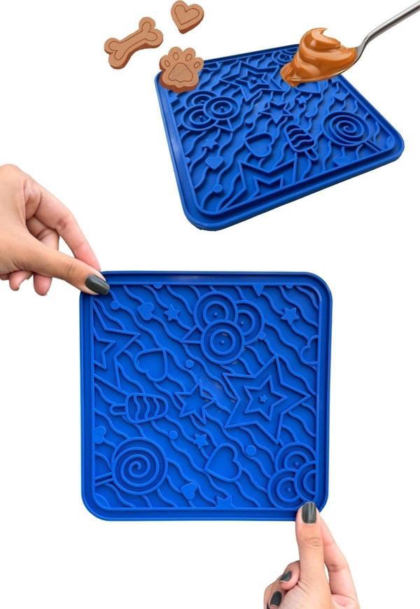 Havhav O'Yalama Matı Köpek Ve Kediler Için Yalama Matı Mavi Renkli Vakumlu Yapışkanlı Lickmat - Image 1