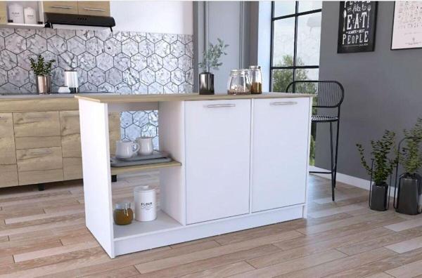 Tdesigno Kumsal Mutfak Adası - Beyaz-120 Cm - Image 1