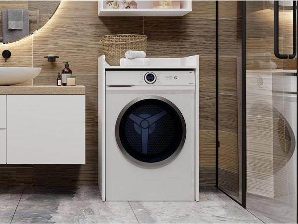 Tdesigno Ulya Banyo Dolabı-Çok Amaçlı-Çamaşır Makinesi Dolabı-Beyaz - Image 1