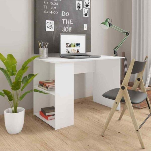 Tdesigno Viyana Çalışma Masası Bilgisayar Masası Ofis Masası 2 Raflı Beyaz - Image 1