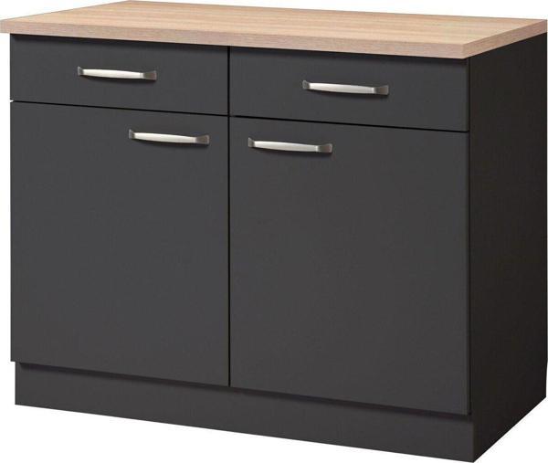 Tdesigno Ares Mutfak Çekmeceli Alt Modül - Dolap 100 Cm Antrasit- Tezgah Dahil - Image 1