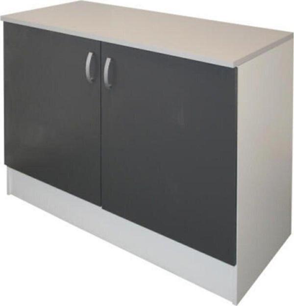 Tdesigno Asia Mutfak Alt Modül - Dolap 120 Cm Antrasit Tezgah Dahil - Image 1