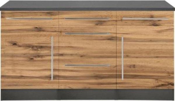 Tdesigno Hazel Mutfak Çekmeceli Alt Modül 150 Cm Antrasit-Çam / Tezgah Dahil - Image 1
