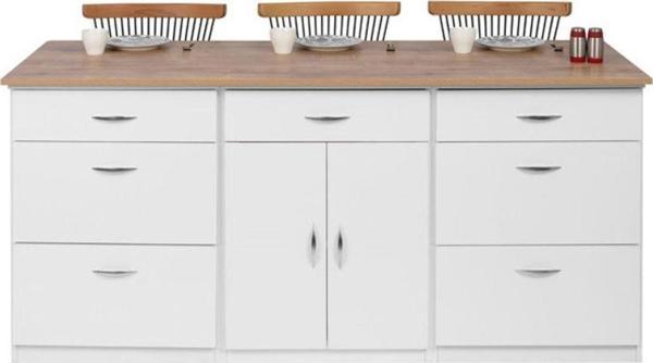 Tdesigno Lucky Mutfak Adası -150 Cm -Atlantik Çam Tezgah Dahil - Image 1