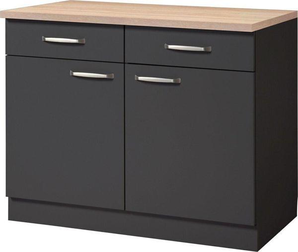 Tdesigno Ares Mutfak Çekmeceli Alt Modül - Dolap 120 Cm Antrasit- Tezgah Dahil - Image 1
