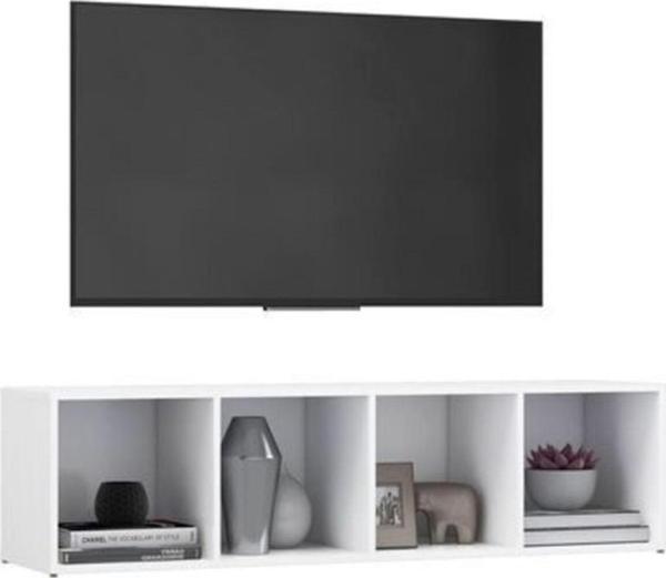 Tdesigno Tdesıgno Ezgi Televizyon Sehpası - Ünitesi -Kitaplık-Beyaz 144 Cm 4 Raflı - Image 1