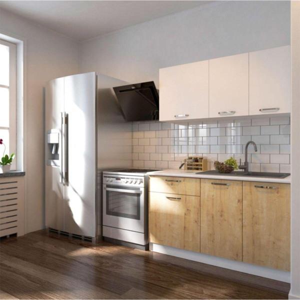 Tdesigno Feyza Hazır Mutfak Dolabı 140 Cm - Safir Meşe Beyaz - Image 1