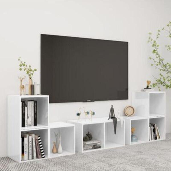 Tdesigno Tdesıgno Gülan Kitaplıklı Televizyon Sehpası - Ünitesi -Kitaplık-Beyaz 180 Cm 8 Raflı - Image 1