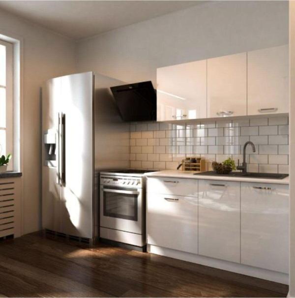 Tdesigno Esin Hazır Mutfak Dolabı 140 Cm -Tezgah Dahil Değil- Parlak Beyaz - Image 1
