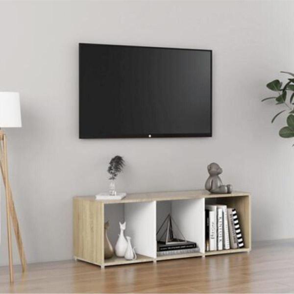 Tdesigno Tdesıgno Nur Televizyon Sehpası - Ünitesi -Kitaplık-Beyaz 108 Cm 3 Raflı - Image 1