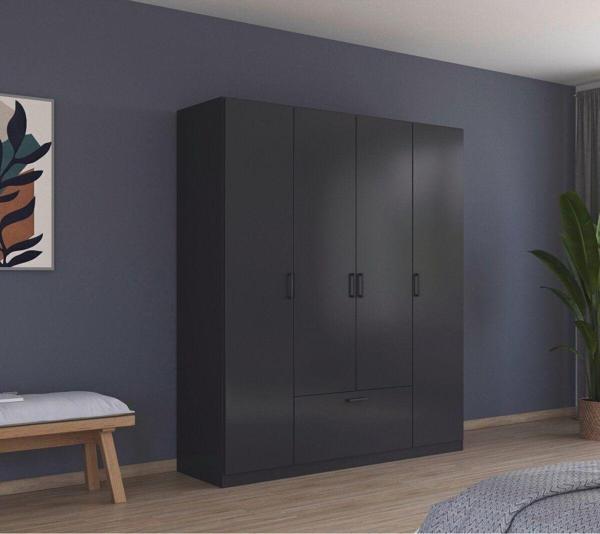 Tdesigno Alçin Giyinme Dolabı - Çok Amaçlı Dolap - Gardırop 180 Cm-4 Kapaklı-1 Çekmeceli - Image 1