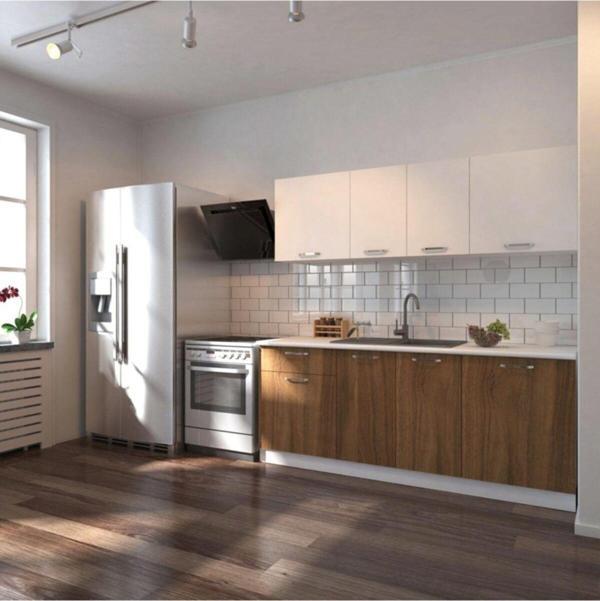 Tdesigno Hazır Mutfak Dolabı 200 Cm Ceviz Beyaz - Image 1