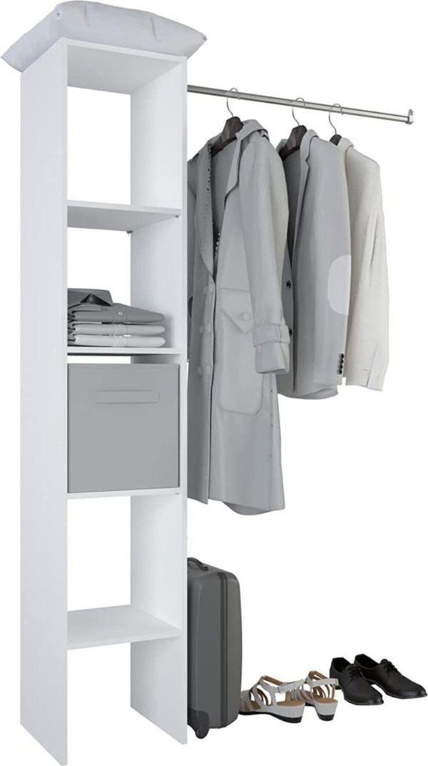 Tdesigno Eliz Açık Giyinme Dolabı - Gardırop Beyaz 120 Cm - Image 1