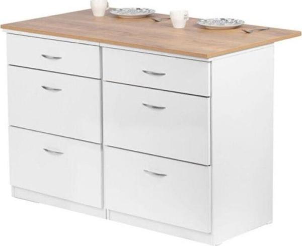 Tdesigno Şans Mutfak Adası 6 Çekmeceli Alt Modül 100 Cm Tezgah Dahil - Image 1