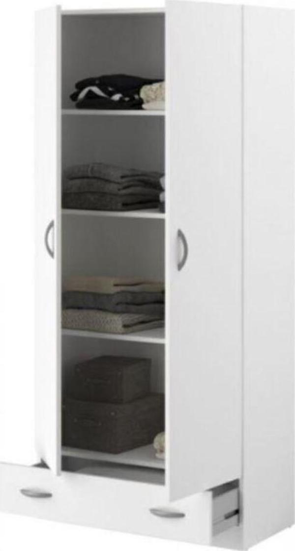 Tdesigno Tdesıgno Selin Giyinme Dolabı - Çok Amaçlı Dolap - Gardırop 80 Cm Beyaz - Image 1