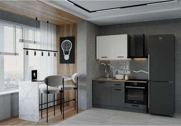 Tdesigno Tdesıgno Venüs Mutfak 160 Cm Antrasit-Beyaz - Image 1