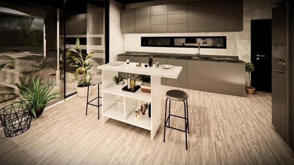 Tdesigno Zula Mutfak Adası Alt Modül 120 Cm Beyaz - Image 1