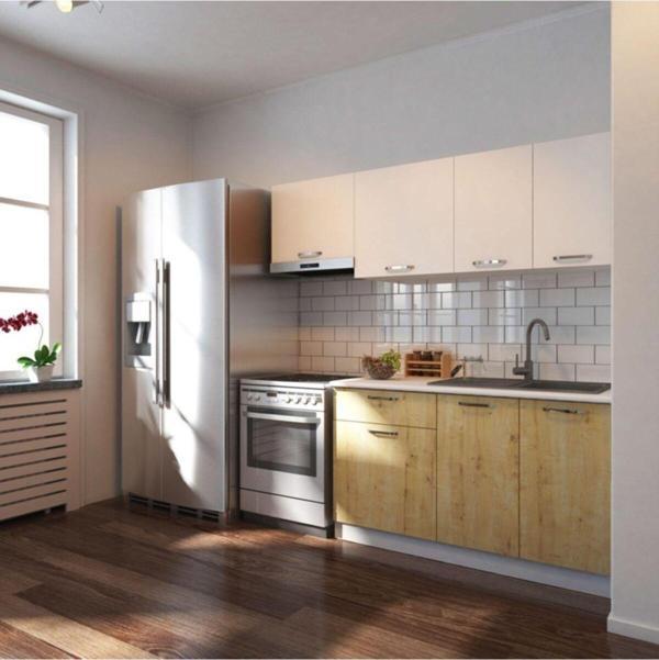 Tdesigno Melodi Hazır Mutfak Dolabı 200 Cm –Safir Meşe-Beyaz– - Image 1
