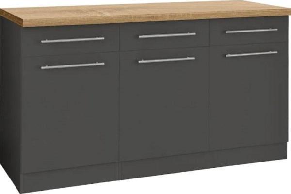 Tdesigno Ares Mutfak Çekmeceli Alt Modül 180 Cm Antrasit Tezgah Dahil - Image 1