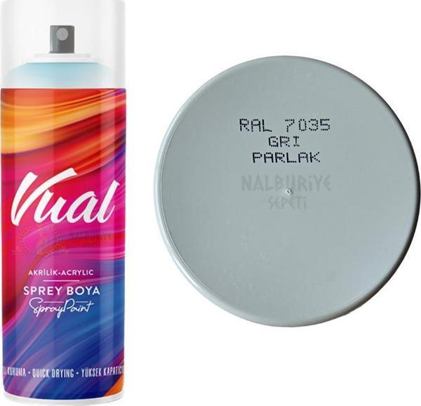 Permolit Vual Akrilik Sprey Boya GRİ PARLAK 400 ml - RAL7035 - Image 1