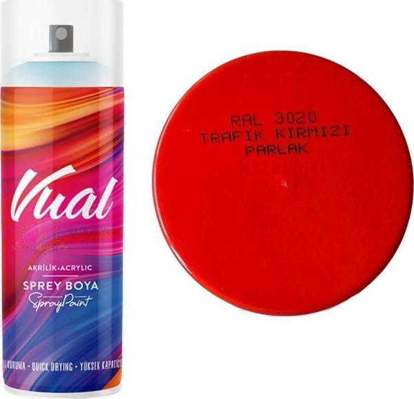 Permolit Vual Akrilik Sprey Boya TRAFİK KIRMIZI PARLAK 400 ml - RAL3020 - Image 1