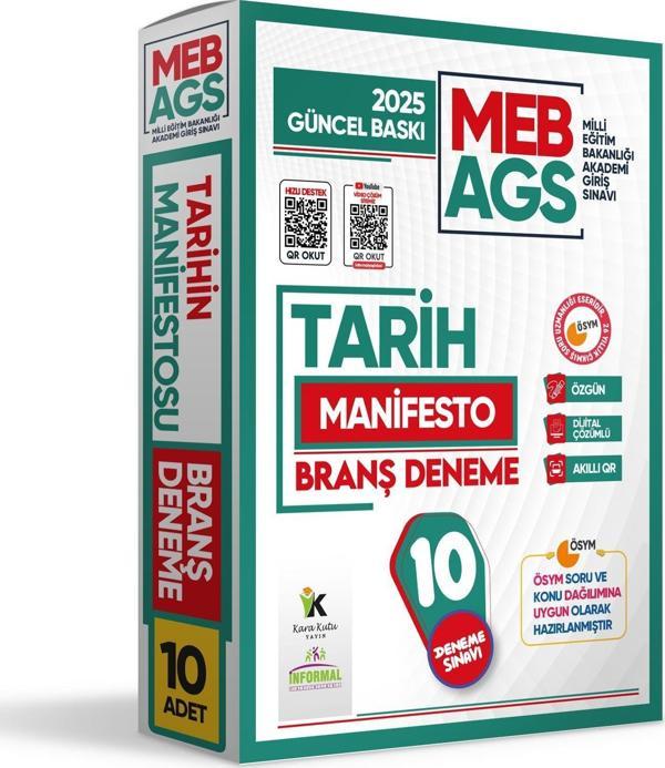 2025 Meb Ags Türkçe-Matematik-Tarih-Coğrafya-Mevzuat Manifesto Branş Denemesi 5li Fasikül SETİ (5x10) Çözümlü - Karakutu Yayınları - Image 1