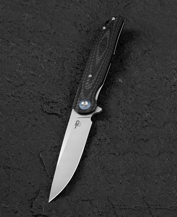 BESTECH ASCOT BG19A Karbon Fiber Ve G10 Saplı Ara Katman 3,82'' D2 Çakı - Image 1